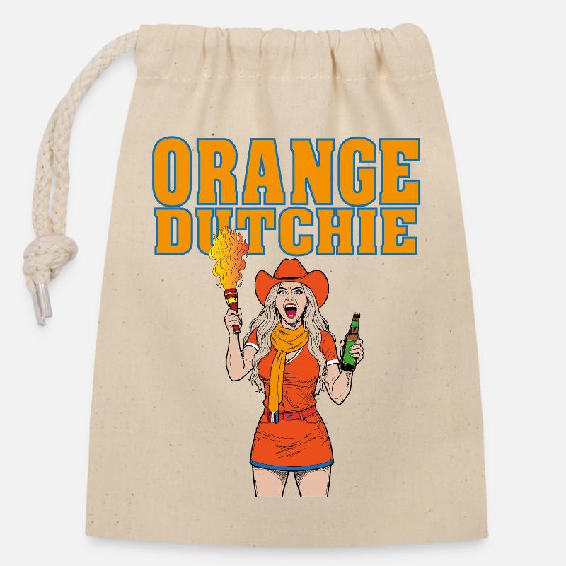 orangedutchie - Sac cadeau en coton avec cordon (14 x 20 cm) - nature