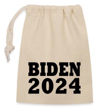 Joe biden 2024 - Closable cotton gift bag (14x20cm) - nature - Front