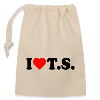 I love ts - Sac cadeau en coton avec cordon (14 x 20 cm) - nature - Devant