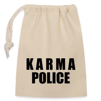 Karma police - Sac cadeau en coton avec cordon (14 x 20 cm) - nature - Devant