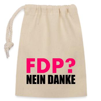 Fdp nein danke - Verschließbarer Geschenkbeutel aus Baumwolle (14x20cm) - Natur - Vorne