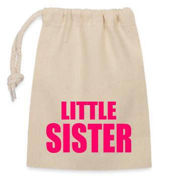 Little sister - Closable cotton gift bag (14x20cm) - nature - Front