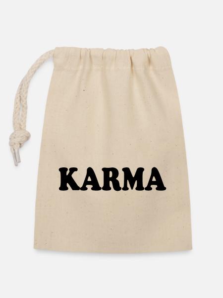 Karma - Verschließbarer Geschenkbeutel aus Baumwolle (14x20cm) - Natur