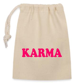 Karma - Verschließbarer Geschenkbeutel aus Baumwolle (14x20cm) - Natur - Vorne