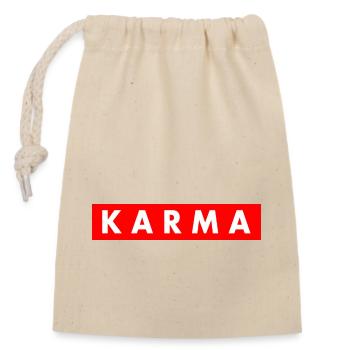 Karma - Verschließbarer Geschenkbeutel aus Baumwolle (14x20cm) - Natur - Vorne