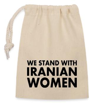 We stand with iranian women - Verschließbarer Geschenkbeutel aus Baumwolle (14x20cm) - Natur - Vorne