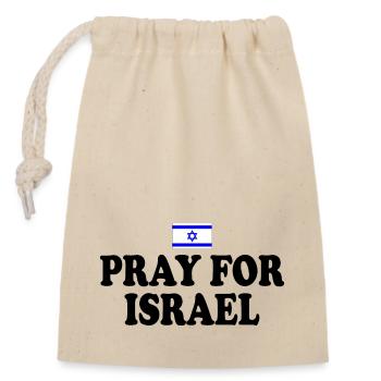 Pray for israel - Verschließbarer Geschenkbeutel aus Baumwolle (14x20cm) - Natur - Vorne