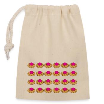 Cherry Cookie Pattern - Closable cotton gift bag (14x20cm) - nature - Front