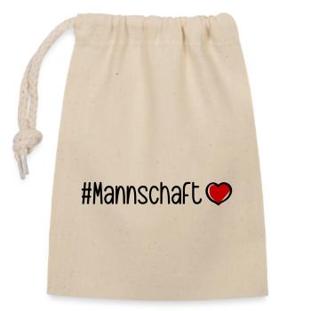 Mannschaft Herz - Verschließbarer Geschenkbeutel aus Baumwolle (14x20cm) - Natur - Vorne