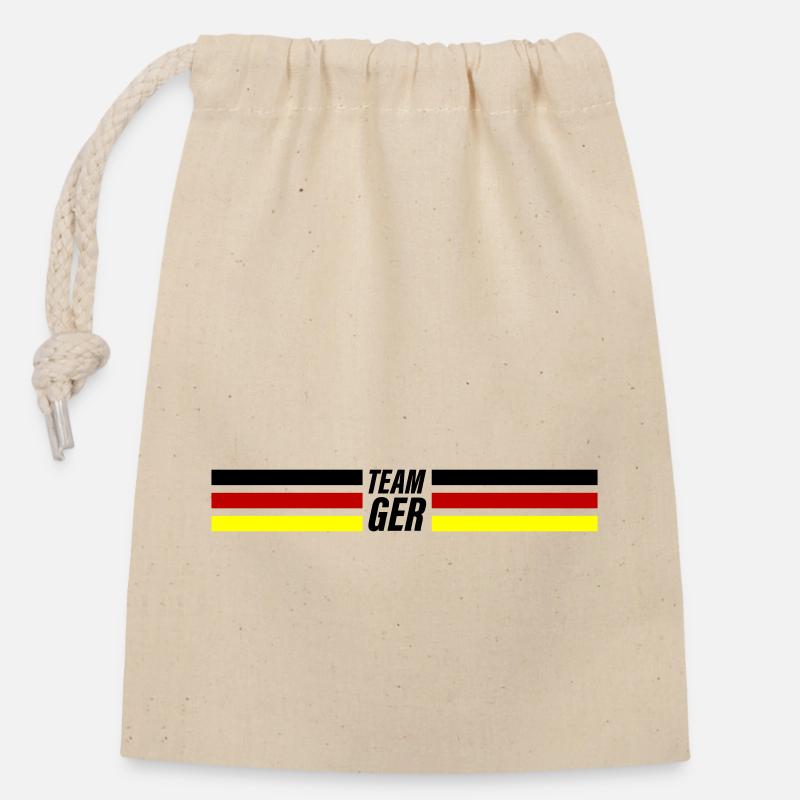 Team Germany - Verschließbarer Geschenkbeutel aus Baumwolle (14x20cm) - Natur