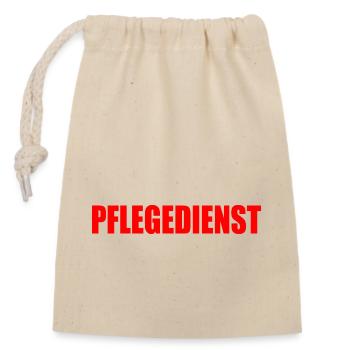 pflegedienst - Verschließbarer Geschenkbeutel aus Baumwolle (14x20cm) - Natur - Vorne