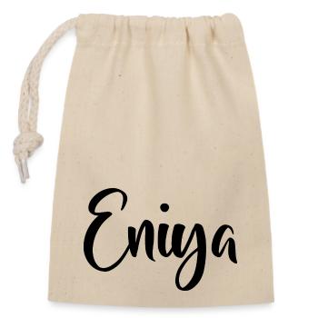 Name - Eniya - Closable cotton gift bag (14x20cm) - nature - Front