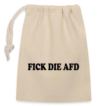 Fick die afd - Verschließbarer Geschenkbeutel aus Baumwolle (14x20cm) - Natur - Vorne