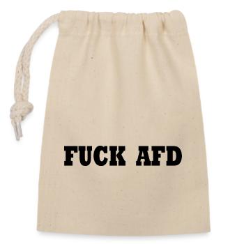Fuck afd - Closable cotton gift bag (14x20cm) - nature - Front