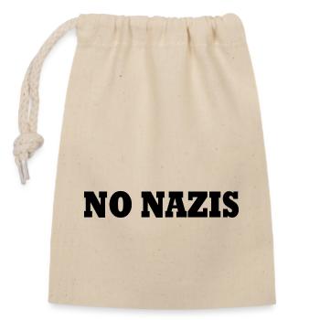 Pas de nazis - Sac cadeau en coton avec cordon (14 x 20 cm) - nature - Devant