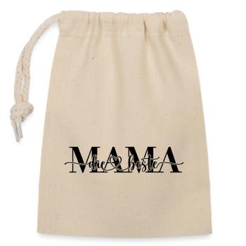 Die beste MAMA - Verschließbarer Geschenkbeutel aus Baumwolle (14x20cm) - Natur - Vorne