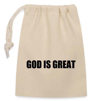 god is great - Verschließbarer Geschenkbeutel aus Baumwolle (14x20cm) - Natur - Vorne