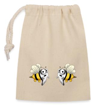 boo bees blank - Sac cadeau en coton avec cordon (14 x 20 cm) - nature - Devant