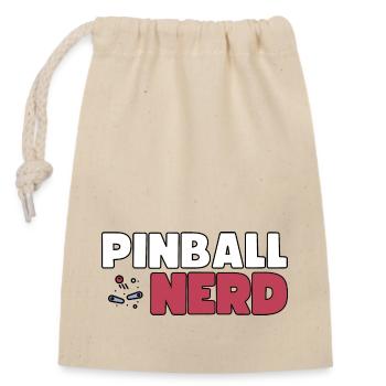 Pinball Nerd - Collectionneur de flippers - Sac cadeau en coton avec cordon (14 x 20 cm) - nature - Devant