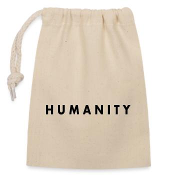 Humanity - Closable cotton gift bag (14x20cm) - nature - Front