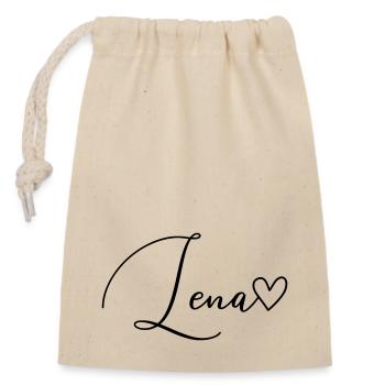 Lena Last Name First Name Girl - Closable cotton gift bag (14x20cm) - nature - Front