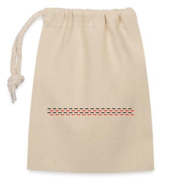 Ligne pointillée - Sac cadeau en coton avec cordon (14 x 20 cm) - nature - Devant