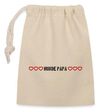 Dogs Dad Heart - Closable cotton gift bag (14x20cm) - nature - Front
