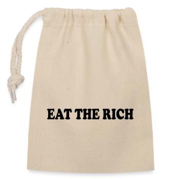 Eat the rich - Verschließbarer Geschenkbeutel aus Baumwolle (14x20cm) - Natur - Vorne