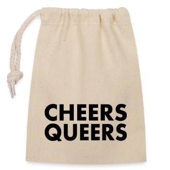 Cheers queers - Closable cotton gift bag (14x20cm) - nature - Front