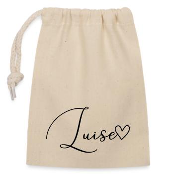Luise Surname First Name Girl - Closable cotton gift bag (14x20cm) - nature - Front