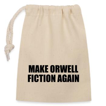 make orwell fiction again - Sac cadeau en coton avec cordon (14 x 20 cm) - nature - Devant