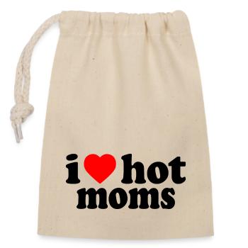 I love hot moms - Verschließbarer Geschenkbeutel aus Baumwolle (14x20cm) - Natur - Vorne