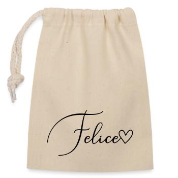 Felice Surname First Name Girl - Closable cotton gift bag (14x20cm) - nature - Front