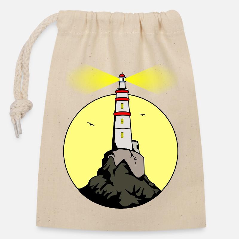 Headlight - Closable cotton gift bag (14x20cm) - nature
