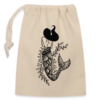 Mermaid Sirena - Closable cotton gift bag (14x20cm) - nature - Front