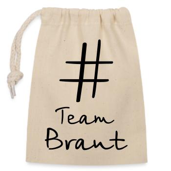 #Team Braut Junggesellenabschied Freundin Crew - Verschließbarer Geschenkbeutel aus Baumwolle (14x20cm) - Natur - Vorne