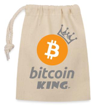 Bitcoin King Crown Logo Tee - Sac cadeau en coton avec cordon (14 x 20 cm) - nature - Devant