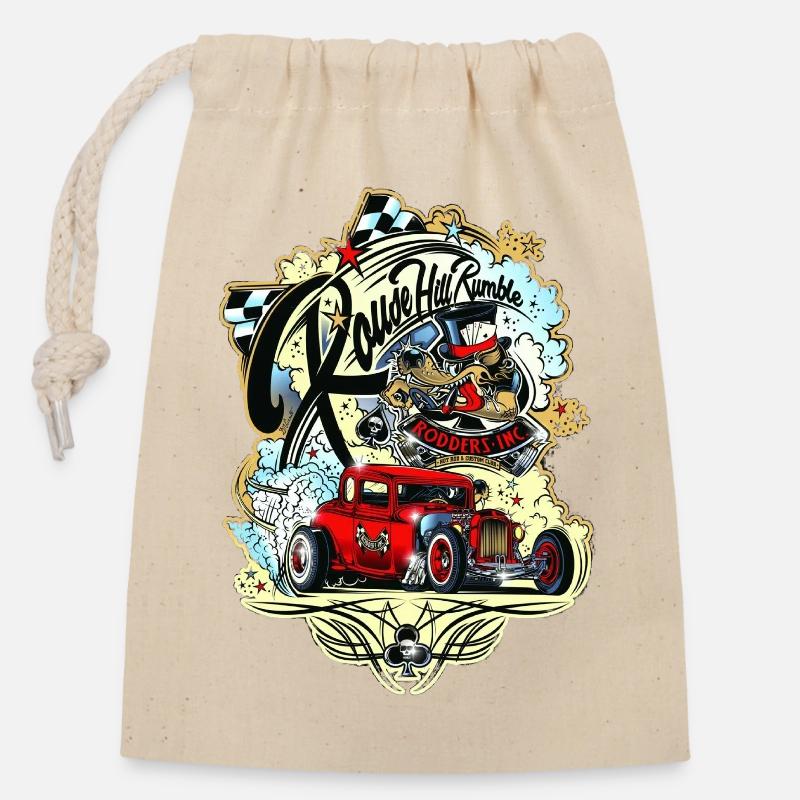 Hot Rod - Verschließbarer Geschenkbeutel aus Baumwolle (14x20cm) - Natur