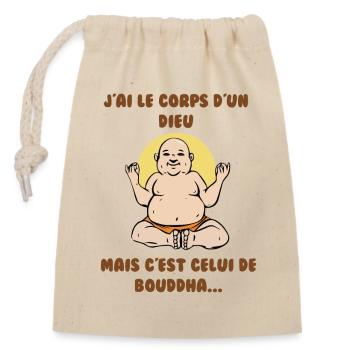 Corps de Bouddha - Sac cadeau en coton avec cordon (14 x 20 cm) - nature - Devant