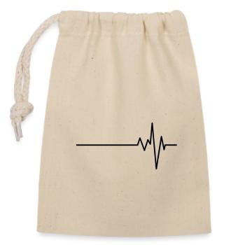 beat - heartbeat - dash love - Closable cotton gift bag (14x20cm) - nature - Front