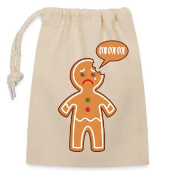 Lebkuchenmann Mimimi Mi Mi Mi Bäcker Gebäck Backen - Verschließbarer Geschenkbeutel aus Baumwolle (14x20cm) - Natur - Vorne