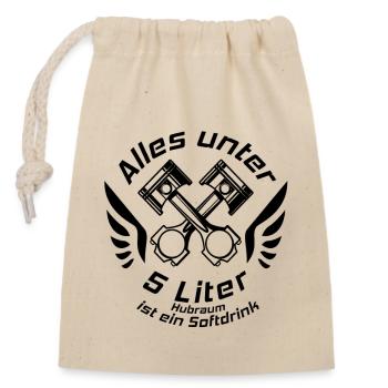 V8 Motor Engine US Car Muscle Car Hubraum 5 Liter - Verschließbarer Geschenkbeutel aus Baumwolle (14x20cm) - Natur - Vorne