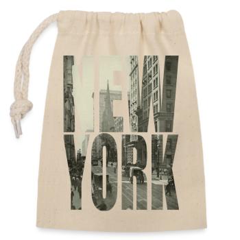 NEW YORK - Verschließbarer Geschenkbeutel aus Baumwolle (14x20cm) - Natur - Vorne