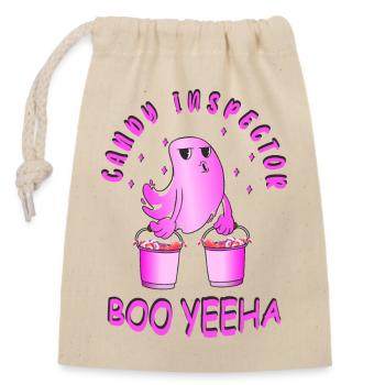 Candy Inspector - Closable cotton gift bag (14x20cm) - nature - Front