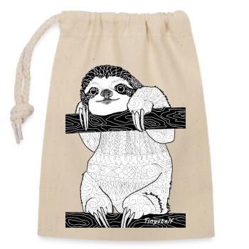 lazy - Closable cotton gift bag (14x20cm) - nature - Front