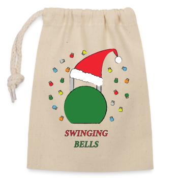 Swinging Bells - Closable cotton gift bag (14x20cm) - nature - Front