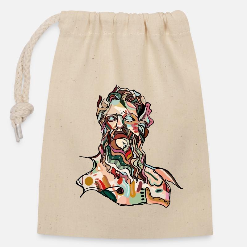 Zeus - Closable cotton gift bag (14x20cm) - nature