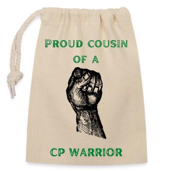Fier cousin - Sac cadeau en coton avec cordon (14 x 20 cm) - nature - Devant