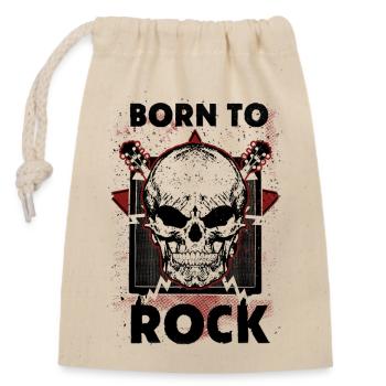 Rock Musik - Born To Rock - Verschließbarer Geschenkbeutel aus Baumwolle (14x20cm) - Natur - Vorne