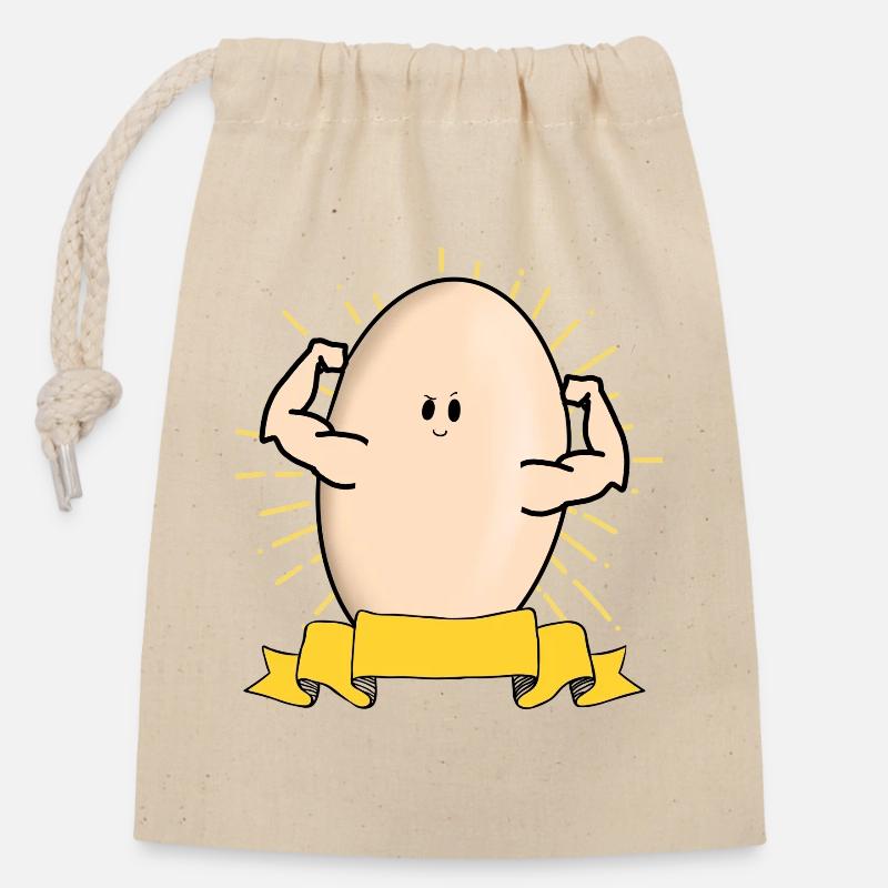 Hard-boiled - Closable cotton gift bag (14x20cm) - nature